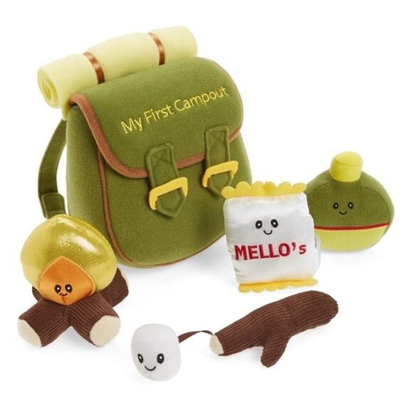 Baby Gund My First Campout Plush Embroidered Backpack Campfire Mello Stick - Picture 2 of 12